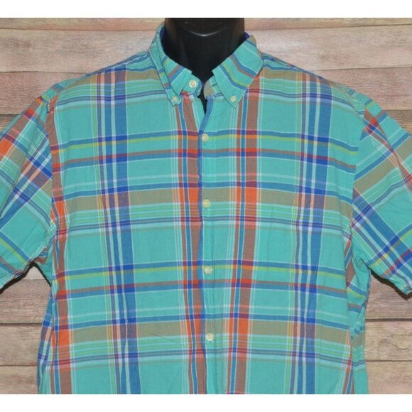 Vintage Saddlebred Authentic Madras Plaid Shirt Button Down Men's L Preppy - Picture 2 of 7